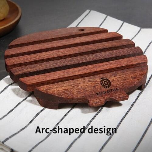 YUSOTAN wooden insulation pad heat-resistant creative fish design made of natural solid wood table bowl hot cup plate placemats