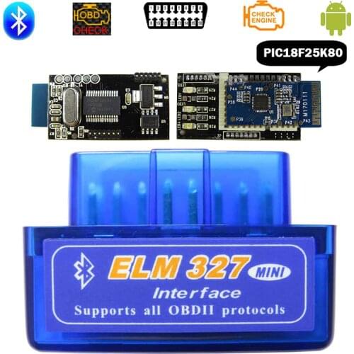 Elm-327 OBD2 Scanner For Car Mini ELM327 Bluetooth V1.5 OBD 2 Auto Diagnostic Tools Real PIC1825K80 Elm 327 V 1.5 For Andriod