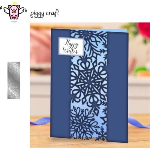 Piggy Craft metal cutting dies cut die mold Snowflake frame Scrapbook paper craft knife mould blade punch stencils dies