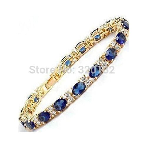 Fashion Jewelry blue Tourmaline Bracelets 7.5"