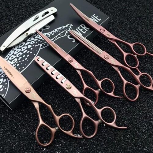 6 Professional Hair Salon Structure Scissors Set Cutting Barber Haircut Thinning Shear Scissors Hairdressing Hair Tools Scissors