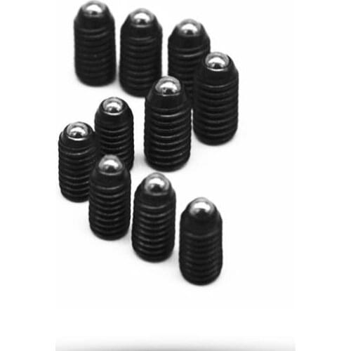 10pcs M3 M4 M5 M6 allen set screws inner hexagon socket 12.9 grade bolts ball buffer end black carbon steel 8/10/12mm length