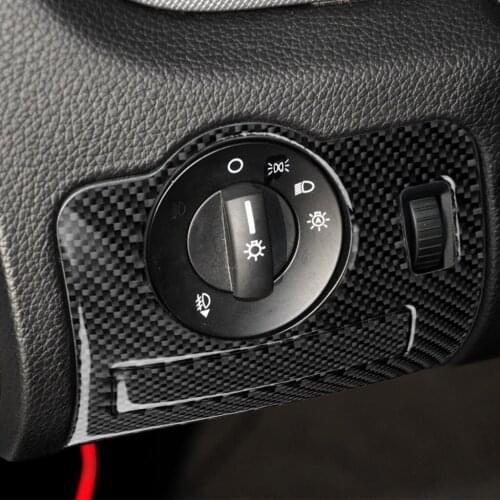 Real Carbon Fiber Sticker Car Interior Moulding Headlight Switch Adjustment Frame Cover Trim for Ford Old Mustang 2009-2013 Mode