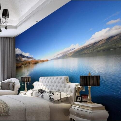 Mountain rushing water photo wall paper murals for bedroom TV Background landscape nature lake mural papel de parede quarto