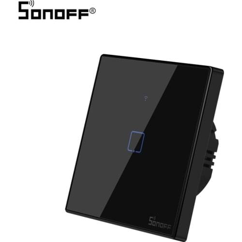 SONOFF T3 Smart Wifi Wall Light US EU UK Switch Black with Border 1 Gang 433 RF/APP/Touch Control Works with Google Home