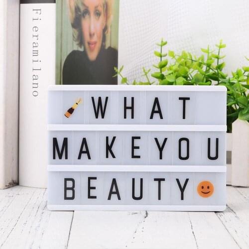 Nodic A6 Size Cinema Lightbox Children Diy Message Board With 90Pcs Black Letters Card AA Battery Powered Cinema Box Night Light