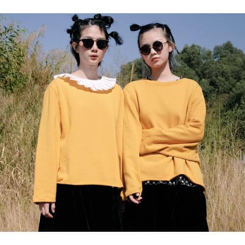 Imakokoni original Japanese design all-match curling bottoming solid color T-shirt top women