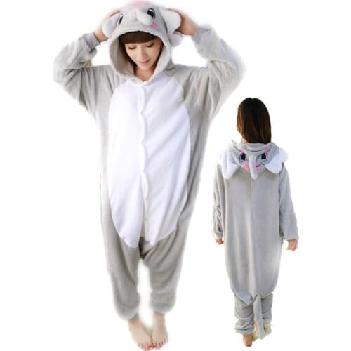 Adults Elephant Onesies Animal Kigurumi Pajamas for Women Men Cosplay Costume Outfit Halloween Party Suit Onesieshow