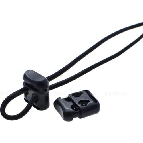 5000 pcs/pack Plastic Rope Clamp Cord Lock Stopper Cordlocks Toggle 2 Hole 4mm Black For Paracord & Shoe Lace