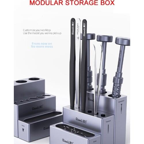 Qianli iCube Storage Box High Quality Aluminum Alloy Phone Repair Tweezers Screwdriver Screw Parts Organizer 4pcs/Set