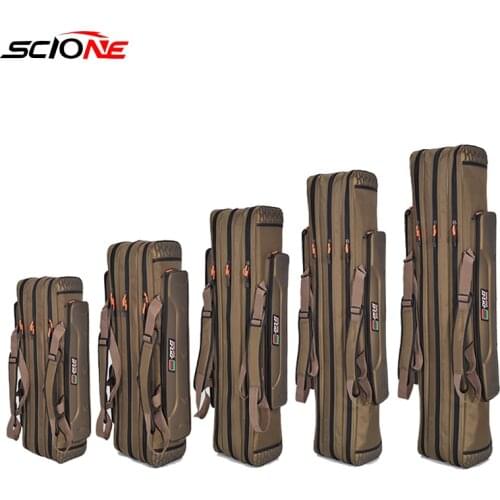 Portable Fishing Bag 80 / 90 / 100 / 120 Centimeter Oxford Fishing Rod Cover 2/3/4 Layers Bag For Fishing Tackle Tools XA188G