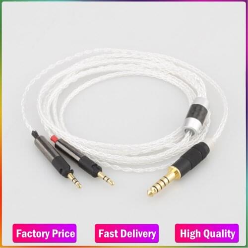 High Quality Audiocrast 2.5mm/3.5mm/4.4mm Balanced 8 Cores Silver Plated Headphone Cable for ATH-R70X