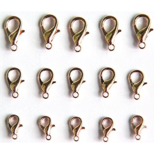 100pcs 10 12 14 16 18 21mm High Quality Lobster Clasps Hooks KC Gold Lobster Clasp Claw For Jewelry Making DIY Necklace Bracelet