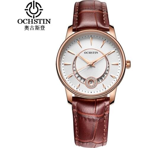 Japan Movement Brown Leather horloges vrouwen White Dial Women Top Brand Luxury Waterproof With calendar Watch relogio feminino