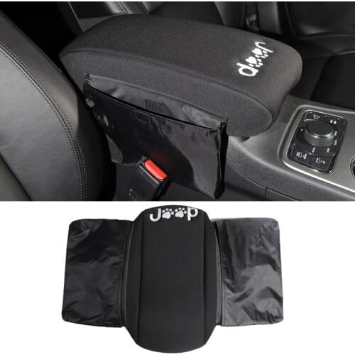 YCCPAUTO 1Pcs Car Seat Side Storage Bag Armrests Box Pad Cover For Jeep Grand Cherokee 2011+ Accessories Car Styling