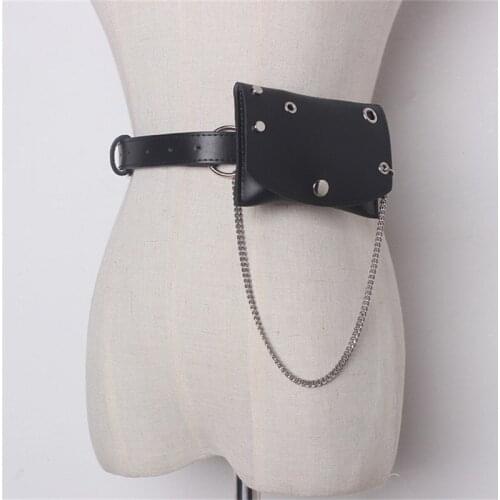 Women Fanny Pack Bag Casual Leather Waist Belt Pack 2018 Women Belts Chain Bag Wallet Female Pouch Small Bum Bags wholesale