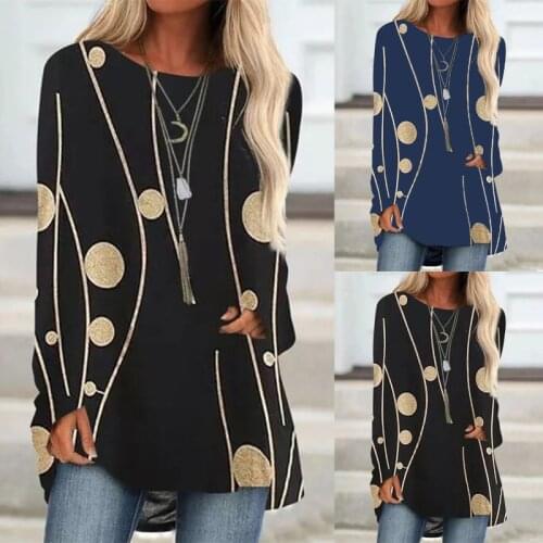2020 Casual Pattern Print Women Blouse Autumn Elegant Long Sleeve Tops Shirt Winter Sexy O Neck Blusa Pullovers