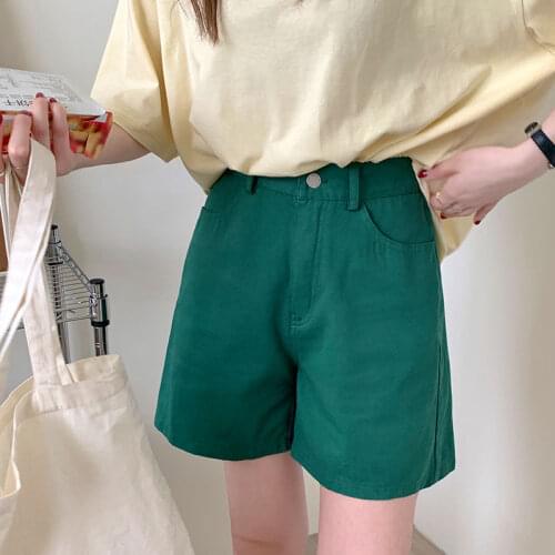 ZHISILAO Fashion High Waist Wide Leg Jean Shorts Women Plus Size Casual Solid Denim Shorts Female Summer 2021 Retro Khaki Shorts