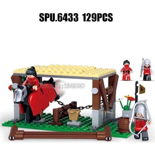 Sluban 0611 129pcs Assassin Legend Medieval Castle Knights Military Stables Building Block Toy