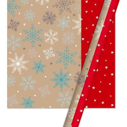 Christmas Wrapping Paper Snowman Tree Decoration Craft Paper Gift Wrap Artware Packing Paper Gift Box Packaging Paper 1pc