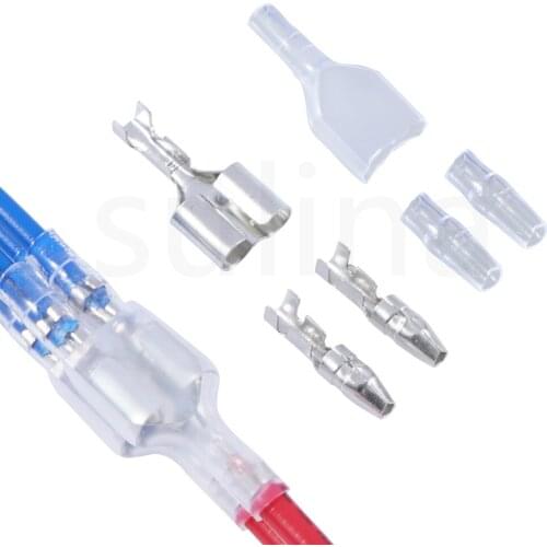 10/20/50sets 4.0 bullet terminal car electrical wire connector diameter 4mm Male + Female 1 : 2 Transparent sheath
