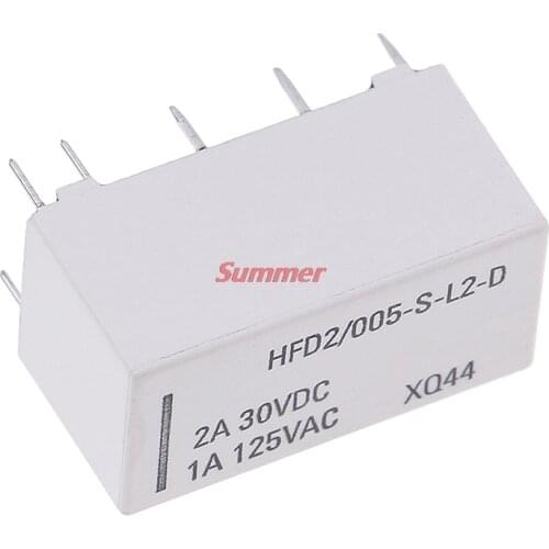 12V Practical Coil Bistable Latching Relay DPDT 30VDC 2A 1A 125VAC HFD2/005-S-L2-D Realy Low Power HUXUAN Piece 0.01kg (0.02lb.)