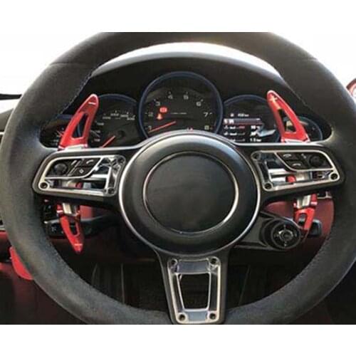 For Porsche Cayenne 2018 2019 /Panamera 2017 2018 /Macan 2014-2018 Aluminum alloy DSG Paddle Shifters Extension 2pcs Car Styling