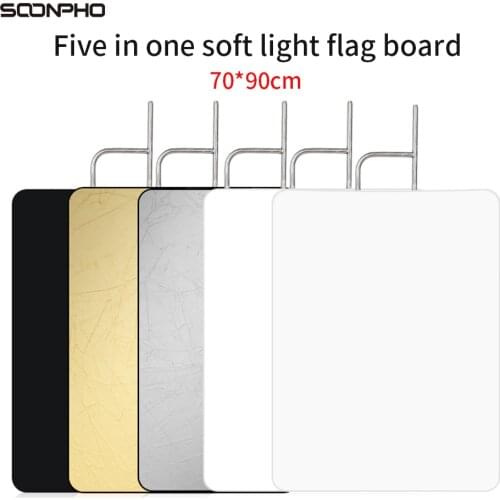 70x 90cm Sun Scrim Large 5in1 Black Silver Gold White Diffuser Reflector Aluminum Alloy Frame for Photography