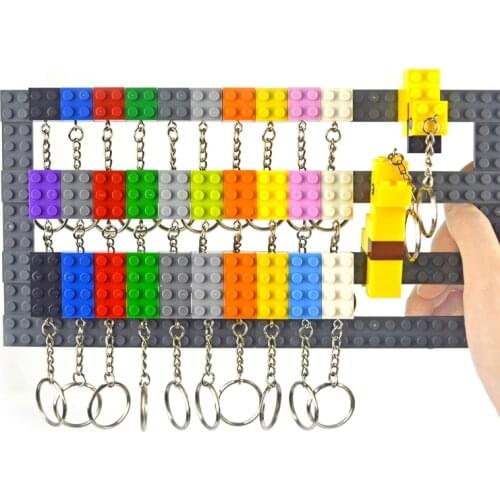 DIY Building Blocks Key Chain Hanging Ring Bricks Accessories Keychain Creative brick kits Compatible All Brands toys