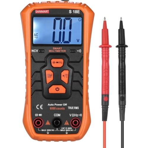 S18E Digital Smart Multimeter 6000 Counts True RMS Universal Meter Pocket Compact 2-inch LCD Mini Multi Meter Voltmeter Ohmmeter