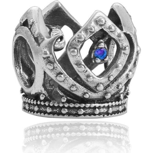 Exquisite Crown Alloy Crystal Vintage Beads Charms Fit Original Bracelets & Bangles Present Gift DIY Jewelry Findings 2Pcs/Set