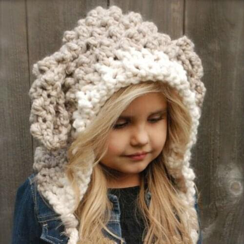 Korean Lovely Modelling Little Lamb Braid Children Knitted Caps Winter Warm Brand Skullies Beanies Kids Hats For Girl Acrylic