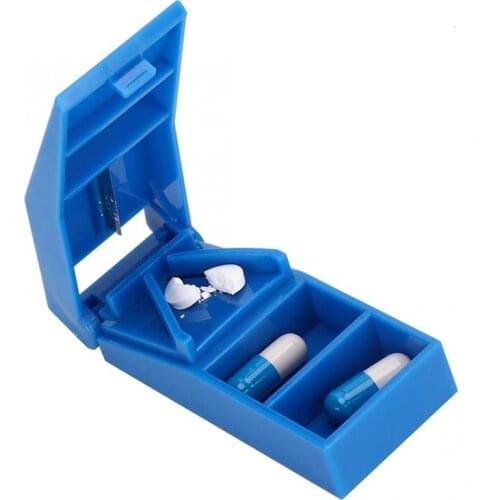 Mini Pill Cutter Medicine Box Pill Crusher Grinder Splitter Tablet Cutter Divider Storage Case Pill Box Pill Cases Random