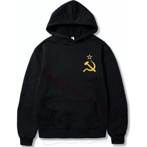 Fashion Brand Mens Hoodies Soviet Flag Hammer and Sickle Communist Communism USSR CCCP Women Sweatshirt Hoody Tops S-3XL