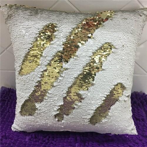 DIY Reversible Sequins Cushions Cover Throw Pillow Magical Color Changing Mermaid Sequin Pillow Case Sofa Car Decor 40x40cm