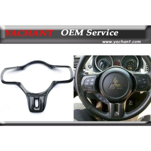 Car-Styling Carbon Fiber Interior Trim Fit For 2008-2012 Lancer Evolution X EVO X EVO 10 Coltspeed Style Steering Wheel Cover