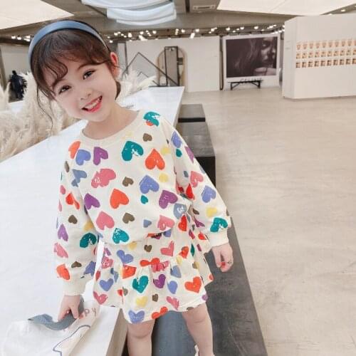 Girl Clothes Outfits 2021 Spring Autumn Girls 2 Pcs Set Printed Sweatshirt+ Skirt Full Sleeve Kids Suit Costumes for Kids 2-6Y