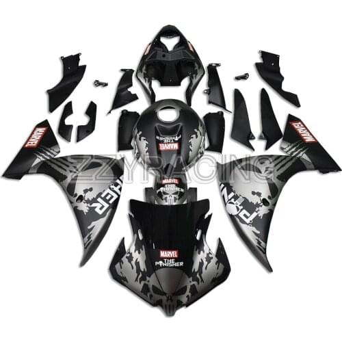 Injection Fairings for Yamaha YZF R1 2009 - 2014 Panels ABS Plastic Covers YZF1000 R1 Complete Fairings PUNISHER AND STRIPES