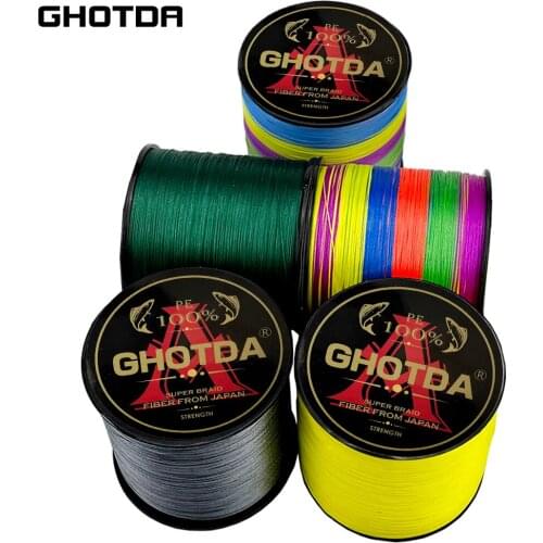 GHOTDA 1000M 500M 300M 100M Braided Fishing Line 12/9 Strand 20-120LB Multi-Filament PE Wire Rope Saltwater Carp Fishing Tackle