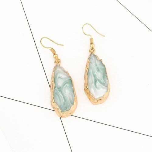 BELLAHYDIARY Vintage Hook Resin Earring Gold Plating Korean Earrings For Women Earings Fashion Jewelry Brincos 2019 Pendientes
