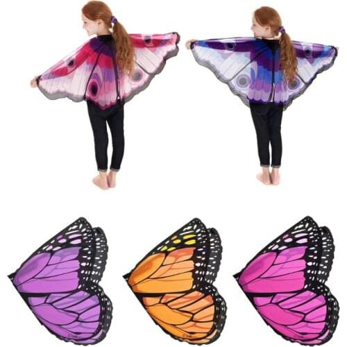 Fairy Tale Princess Cosplay Costume Butterfly Wings Shawl Cape Stole Kids Boys Girls Scarf Wrap accessories