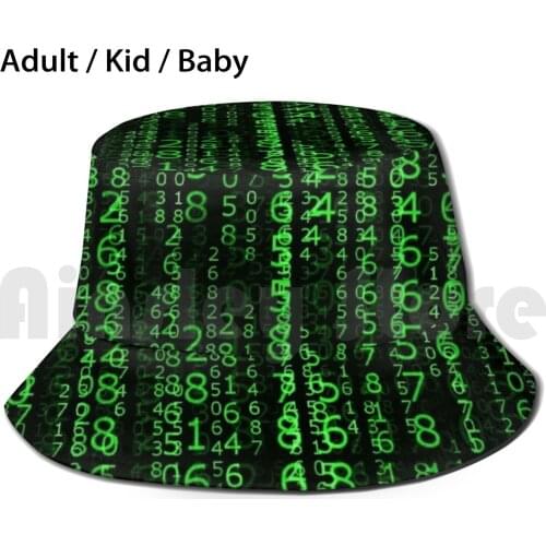 Matrix Sun Hat Foldable UV Protection Matrix Movie Digits
