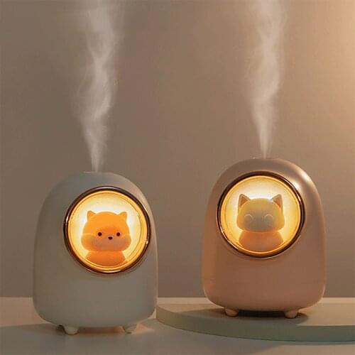 Air Humidifier Cute Ultra-silent Usb Aroma Essential Room Car Led Night Lamp Air Purifier Mist Maker Air Fresher#g4