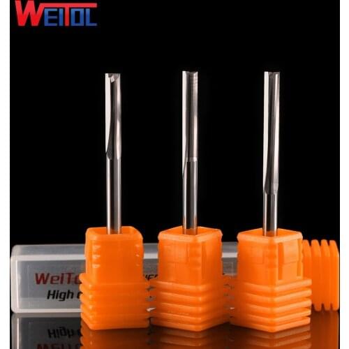 Weitol free shipping 1pcs 5A series 3.175mm two flutes straight milling cutter carbide wood cutter tools CNC router bit