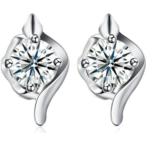 ZEMIOR Geometry Rhombic Earrings Women Real S925 Sterling Silver Trendy 5A Cubic Zirconia Popular Stud Earring Fine Jewelry