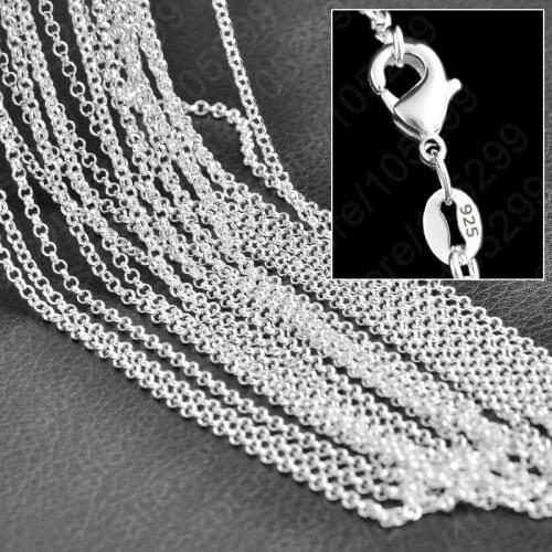 Wholesale 16-30 inches 100% 925 Sterling Silver Necklace Chains With Lobster Clasps Cross Stylish Unisex Chains Women Jewelry