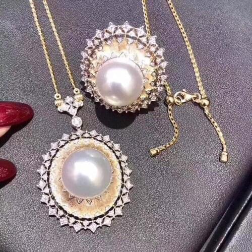 Fine Jewelry Pure 925 Sterling Silver Natural Fresh Water 12-11mm White Pearl Females Jewelry Sets for Women FIne Jewelry Sets