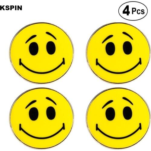 Smile face Lapel Pin Badge Brooch Icons 4pcs