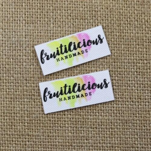 132 pieces Custom logo labels, Name iron on label, Custom Clothing tags, Organic Cotton Labels