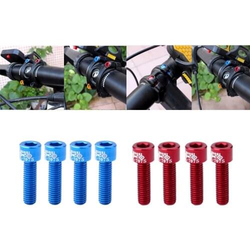 8 Pack Rust-resistance Mountain MTB Bike Head M5x17mm Bolts Screw Ti Screws Replacement Red Blue